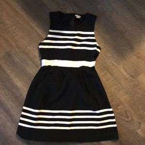 JCrew black & white striped dress